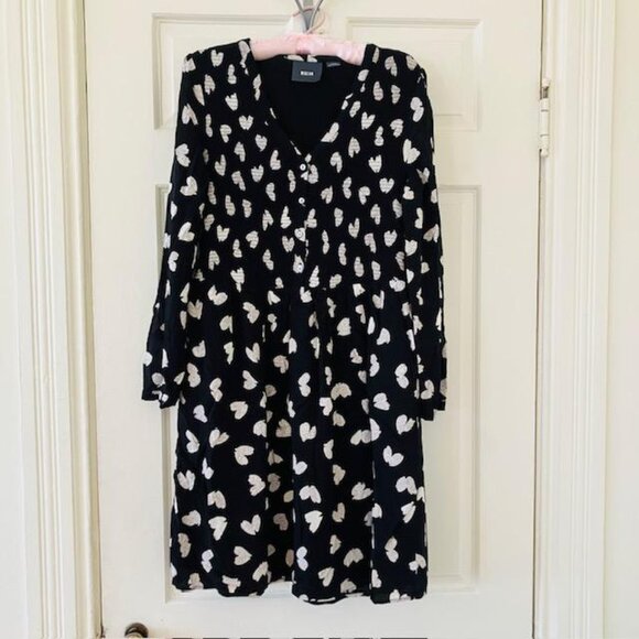 NWOT Anthropologie Maeve 'Banet' Babydoll Smock Tunic V Neck Heart Dress Sz L - Picture 5 of 7